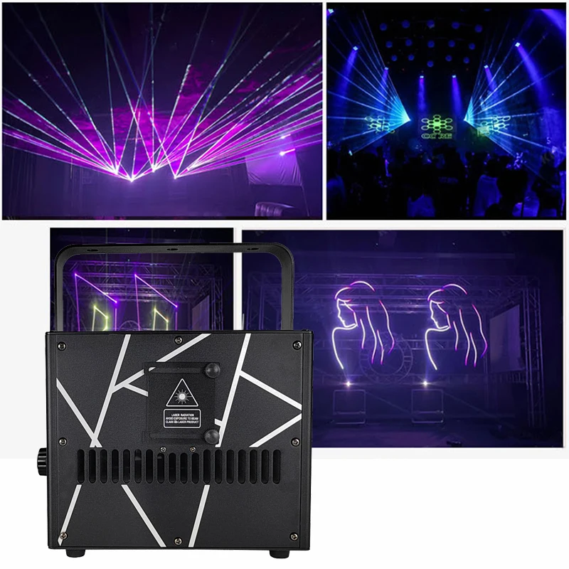 8W 10W 15W RGB Laser Light Professional 3D Animation Scanner Laser DMX DJ Disco Party Christmas Stage Effect Light