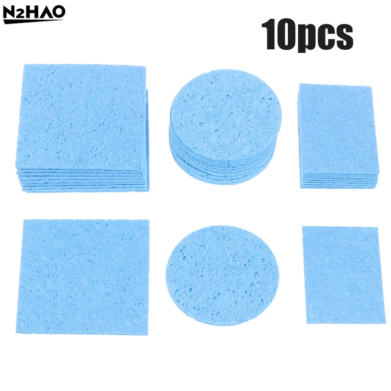 10pcs/lot  Iron Sponge Blue Soldering Sponge For BGA Soldering Iron Tip Cleaning Welding Head Cleaner Tools Welding Material