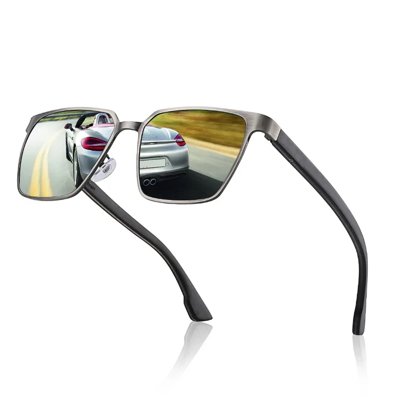 

Square Wood Metal Polarized Sunglasses Driving Anti Glare UV400 HD Prescription Sunglasse Men And Women