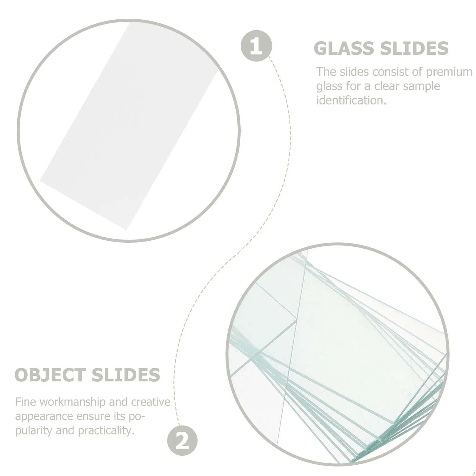 100Pcs Premium Clear Glass Microscope Slides for Biological Education Lab Use Blank Object Slides for Cell Tissue Insect Plant