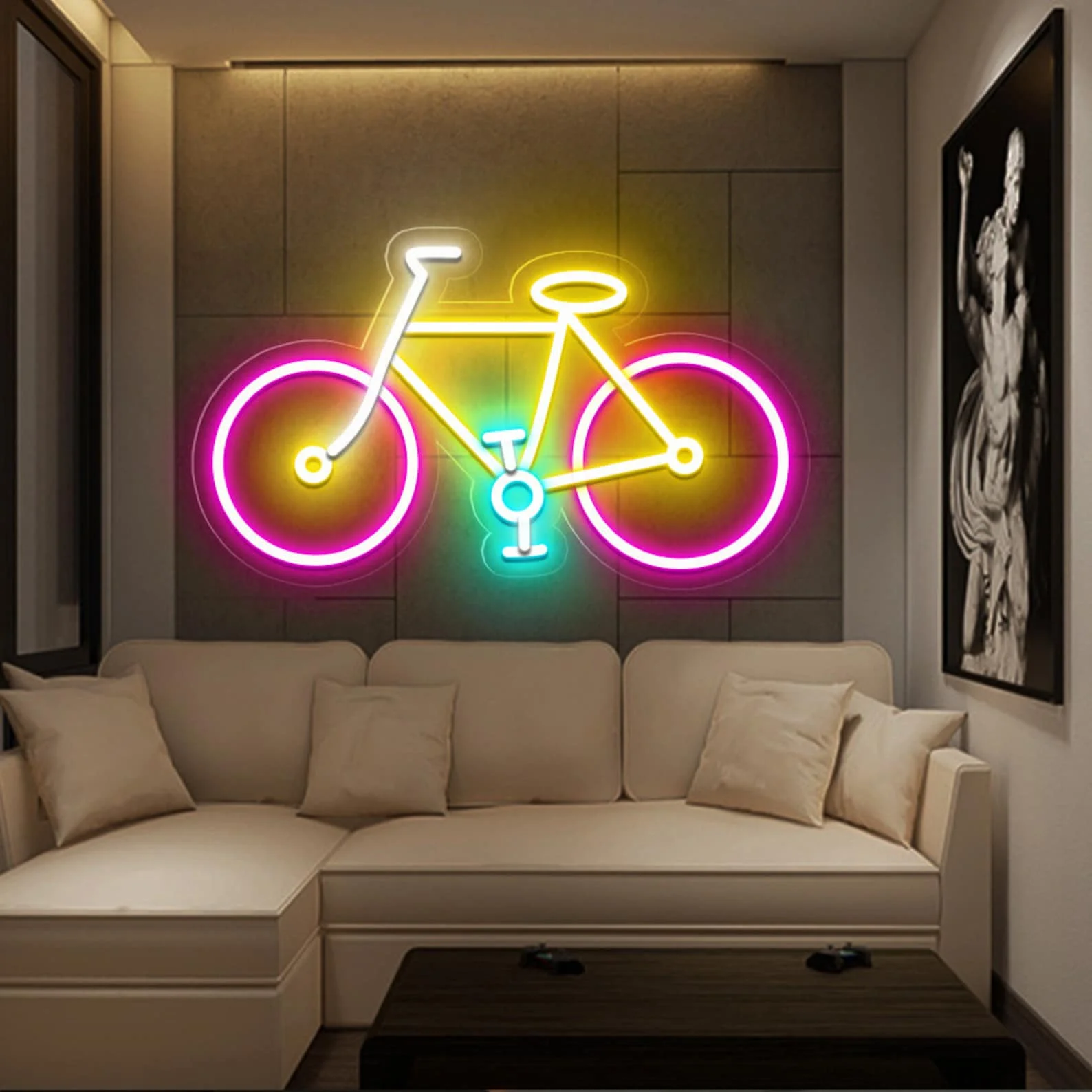 Bicycle Neon Sign Bike Bicycle Shop Wall Art Decor  Open Store Cyclist Sign Gift Racing Game Room Hotel Store Neon