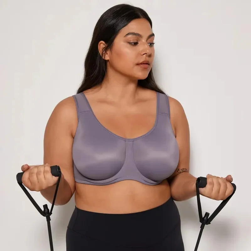 

SYROKAN Sport Bra Women Max Control Gym Fitness Tops Activewear Beathable Yoga Curve Underwear High Support Plus Underwire