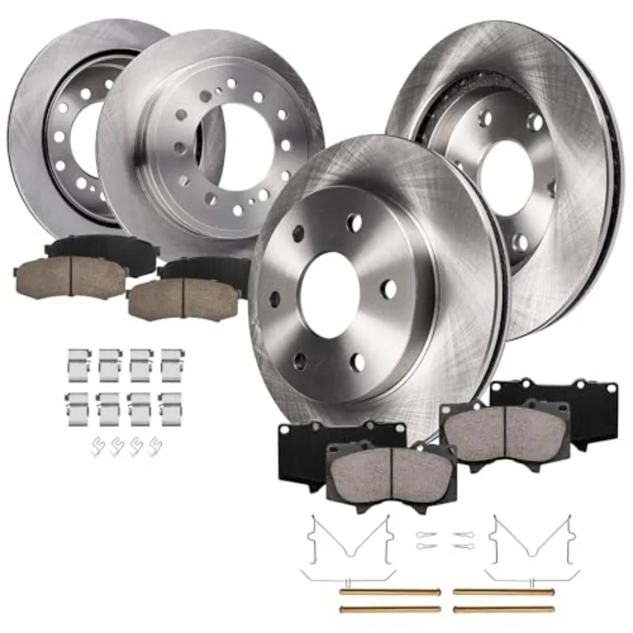 ديترويت المحور الفرامل عدة لتويوتا 2003-2009 4 عداء 2007-2009 FJ كروزر الجبهة 12.56 بوصة الخلفية 12.28 بوصة قرص فرامل سيراميك Ro