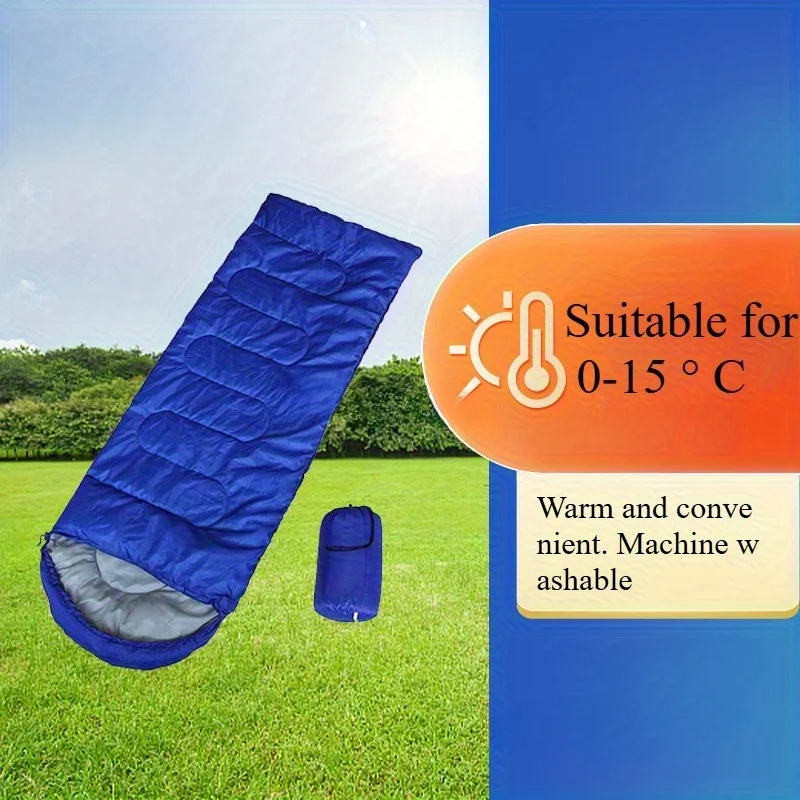 

Outdoortravel envelope Sleepingbag Adult camping Self-drivingtour Warmsingle Hat type Four seasonsUniversal factorystraight hair