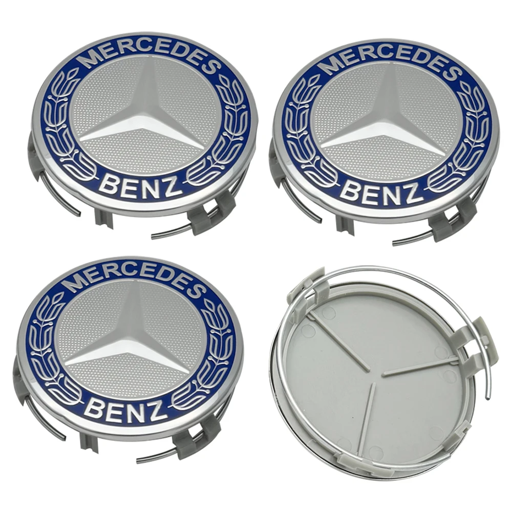 ABS 4pcs 75mm Mercedes Wheel Center Caps For W176 W177 W203 W204 W205 W206 W212 W213 W214 W211 W223 W222 W222 W223 W246 W247