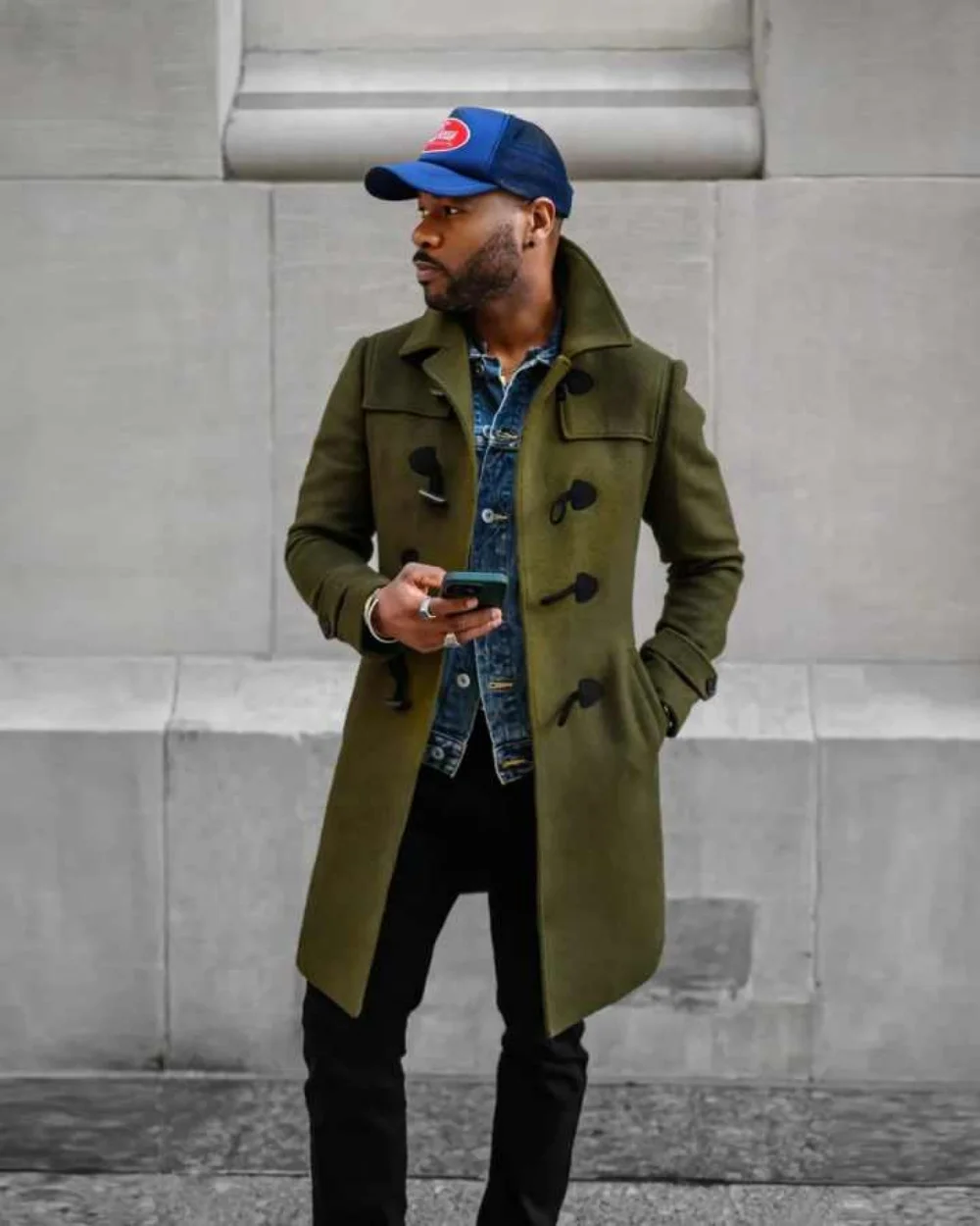 Cappotto da uomo classico in misto lana 1 pezzo bottoni in corno cappotto ampio autunno inverno caldo streetwear causale quotidiano personalizzato