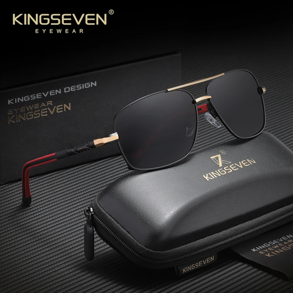 KINGSEVEN موضة الاستقطاب النظارات الشمسية النساء رجل القيادة السفر إطار كبير نظارات UV400 العصرية في الهواء الطلق الذكور نظارات واقية