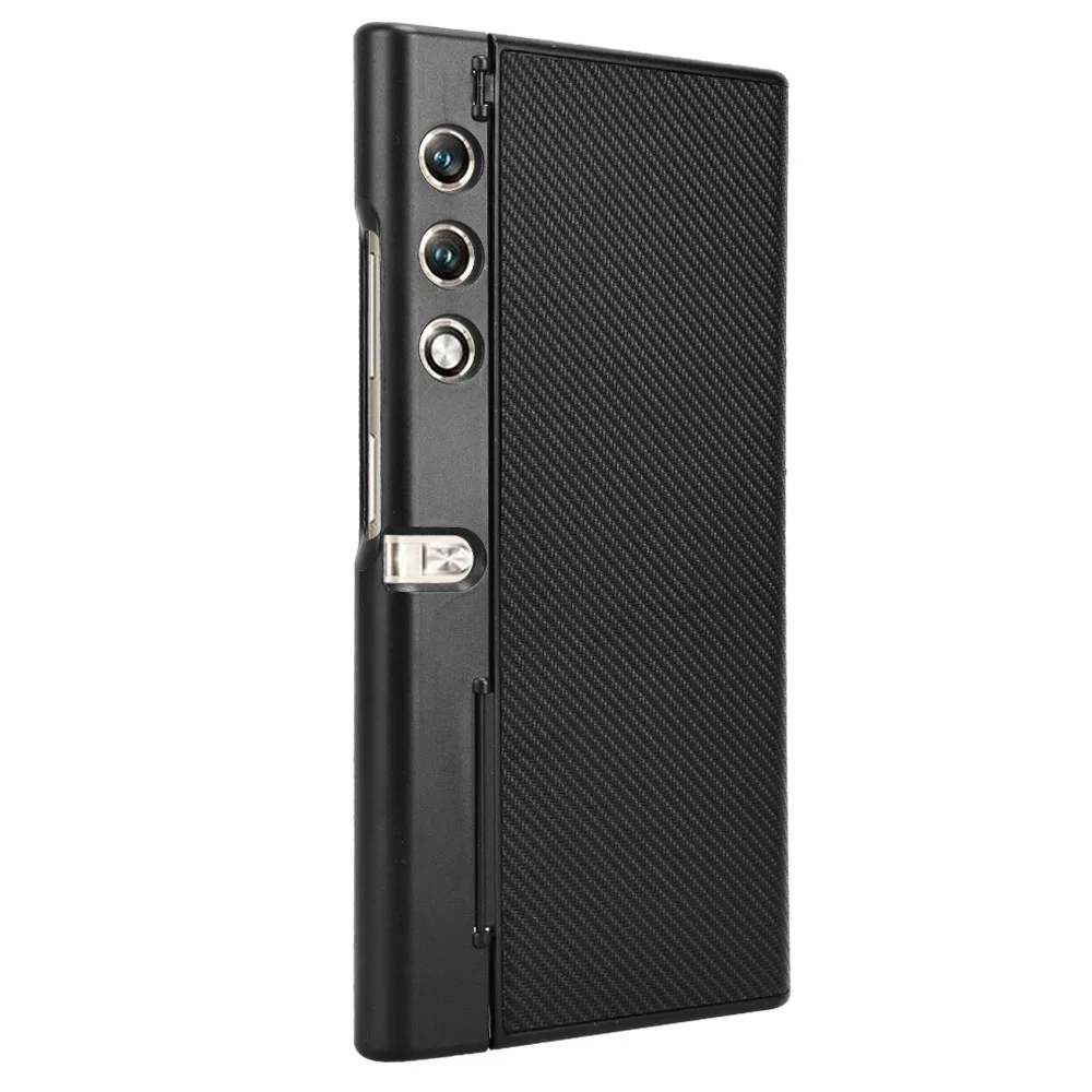 

Luxury Fold Carbon Fiber Slim PU Leather and PC Back Cover For Honor V Purse 7,71 cala Zapobieganie upadkom Jednokolorowe etui na telefon