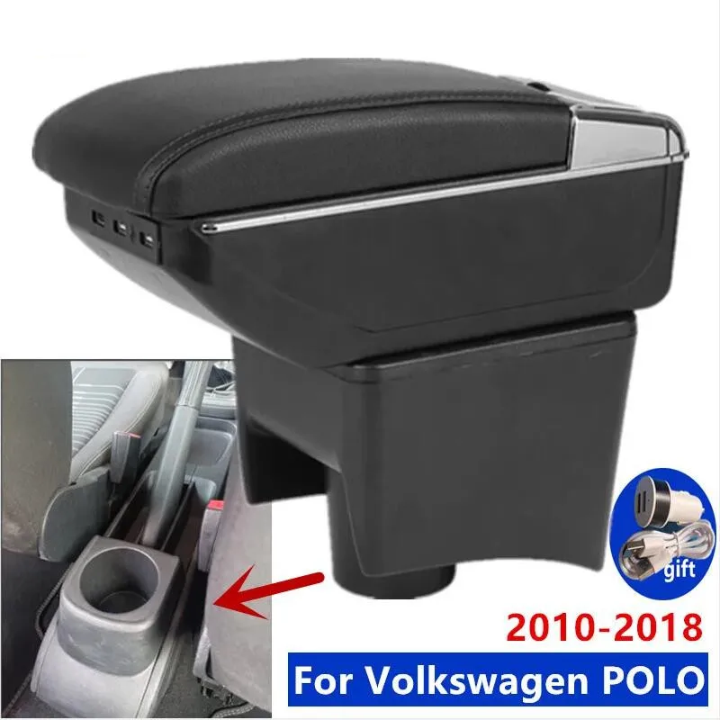 Reposabrazos para Volkswagen POLO, para VW POLO Mk5 6R Vento 2010-2018, caja de almacenamiento central para coche, accesorios para coche, modificación.