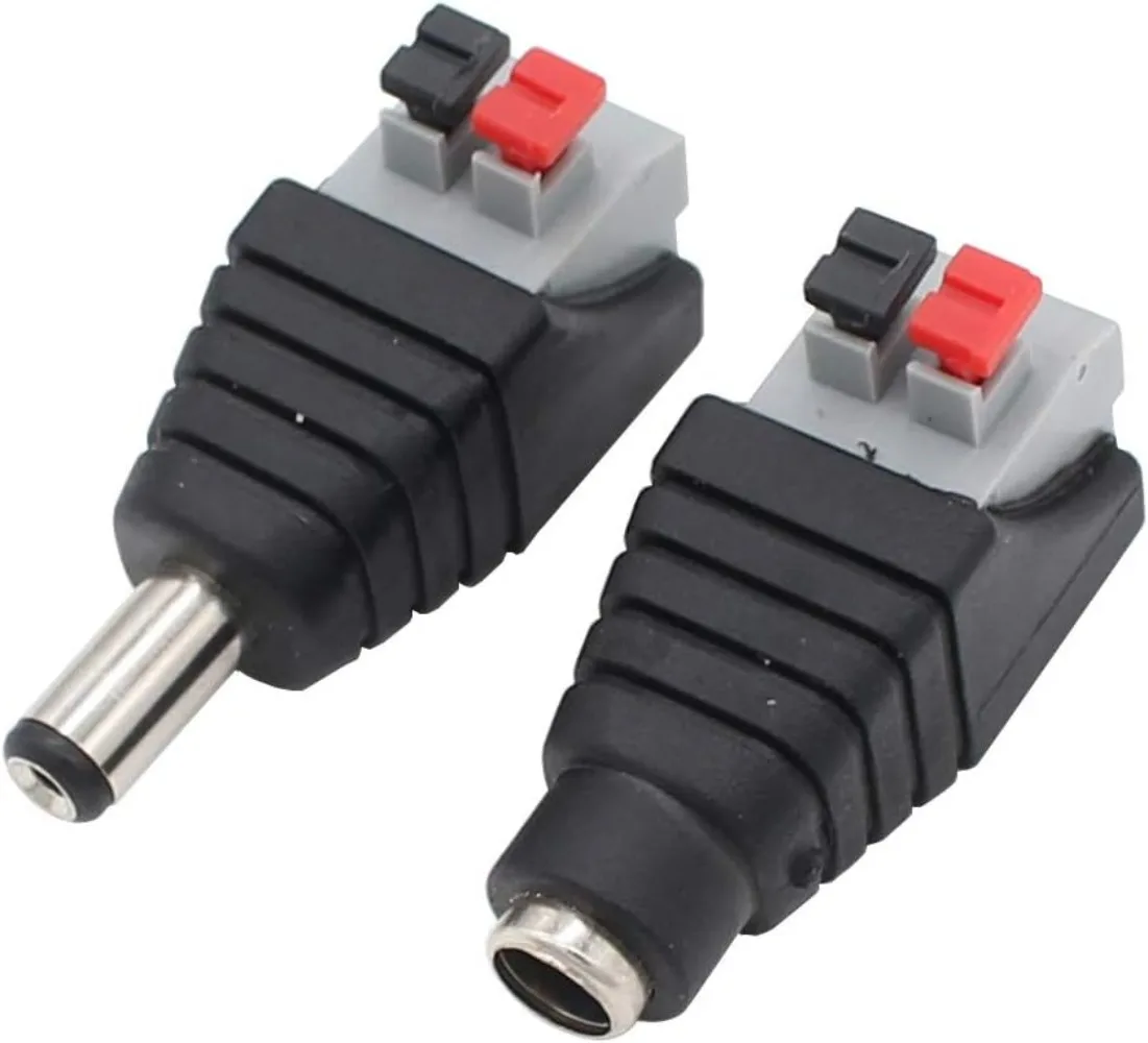 5 Paar DC-Stromanschlüsse (männlich und weiblich), 5,5 mm x 2,1 mm Klinkenadapter für CCTV-Kameras und LED-Streifen