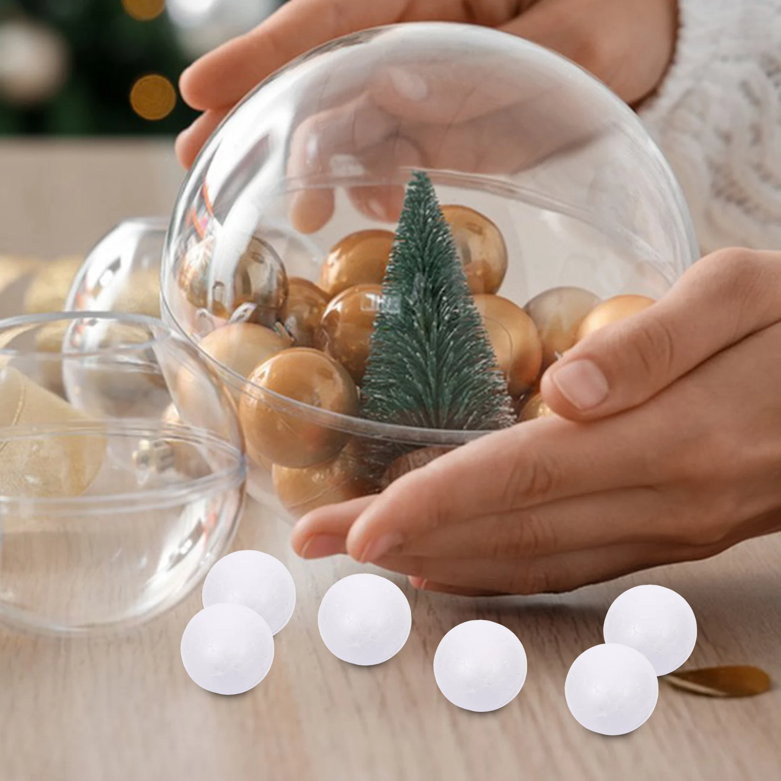 

250pcs 2.5Cm Christmas Foam Balls White Craft Ball For Kids Diy Painting Ornament Children Educational Art Project Decorative