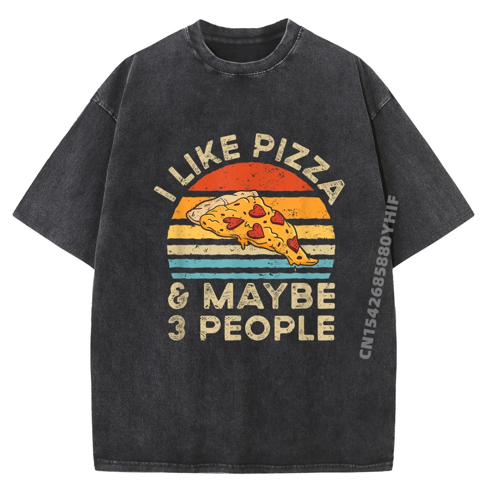 

I Like Pizza And Maybe 3-х человек, винтажная футболка с рисунком в стиле ретро, хлопковая брендовая одежда, мужские футболки, классическая стираная рубашка