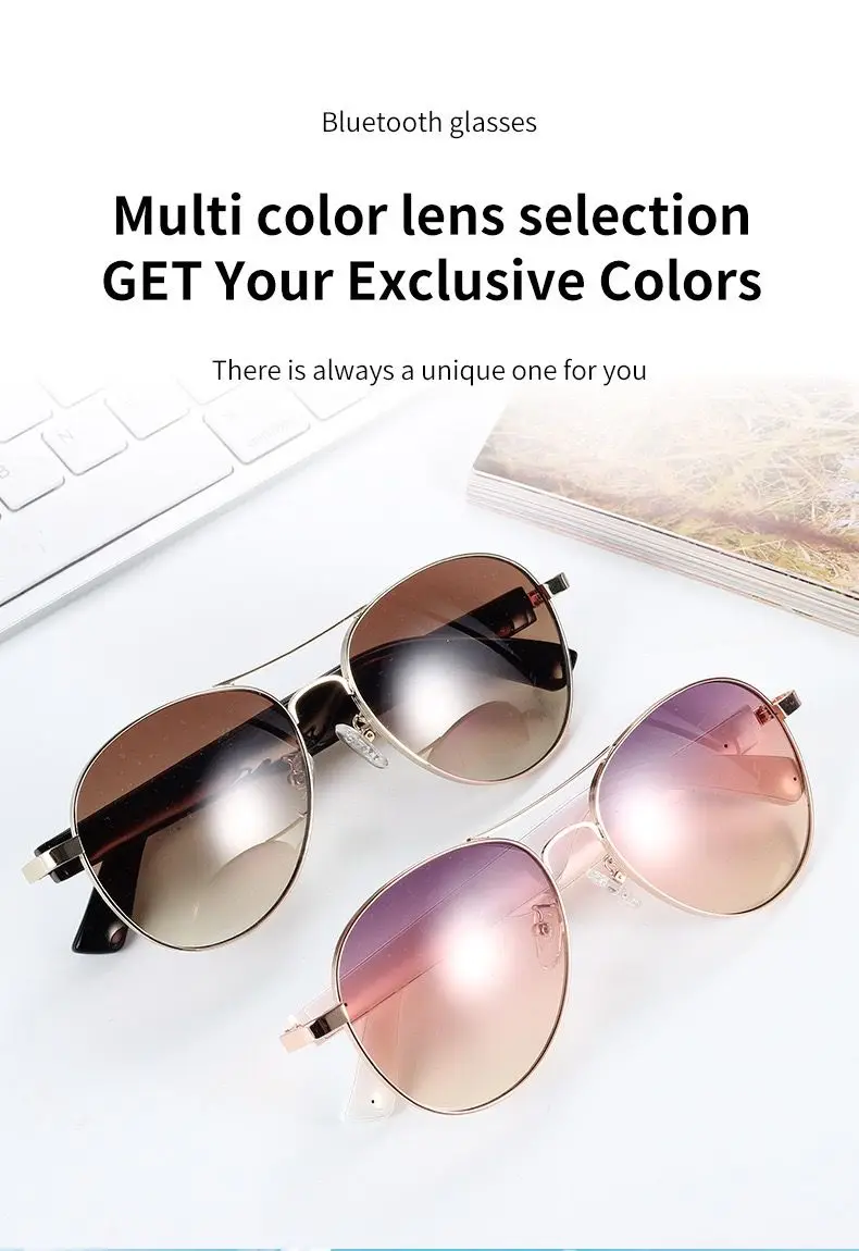 ZECAA Smart Touch Беспроводная Bluetooth Интеллектуальная аудиогарнитура Очки Bluetooth Smart Touch Носимая гарнитура Аудиоочки