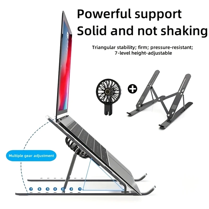 Adjustable Laptop Fan Stand, and Stable Lift Cooling Base,Suitable for 10-17inch Laptops and Tablets B