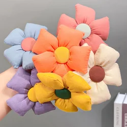 Girls Cute Colorful Cotton Big Flower Elastic Hair Bands Children Sweet Hair Decorate Headband Hair Tie Lovely Hair Accessories