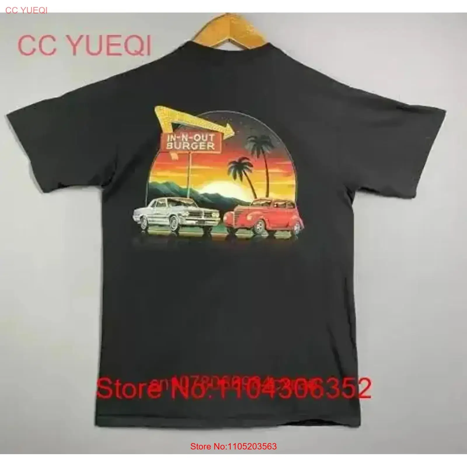 In And Out Las Vegas Burgers Car T Shirt Sz M estampado doble cara GTO vintage lavado gráfico suave moda transpirable homme