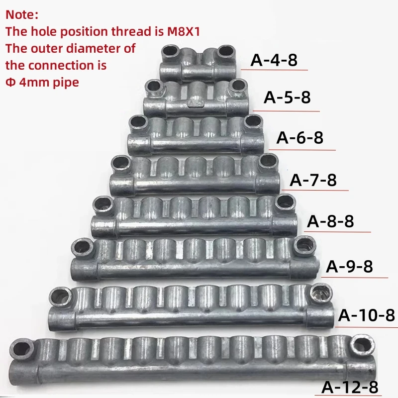 Distributore di alluminio a pistone olio A-4 /A-5/A-6/A-7/A-8/A-9/A-10/A-12 rapporto di resistenza 4mm filettatura distributore olio M8X1