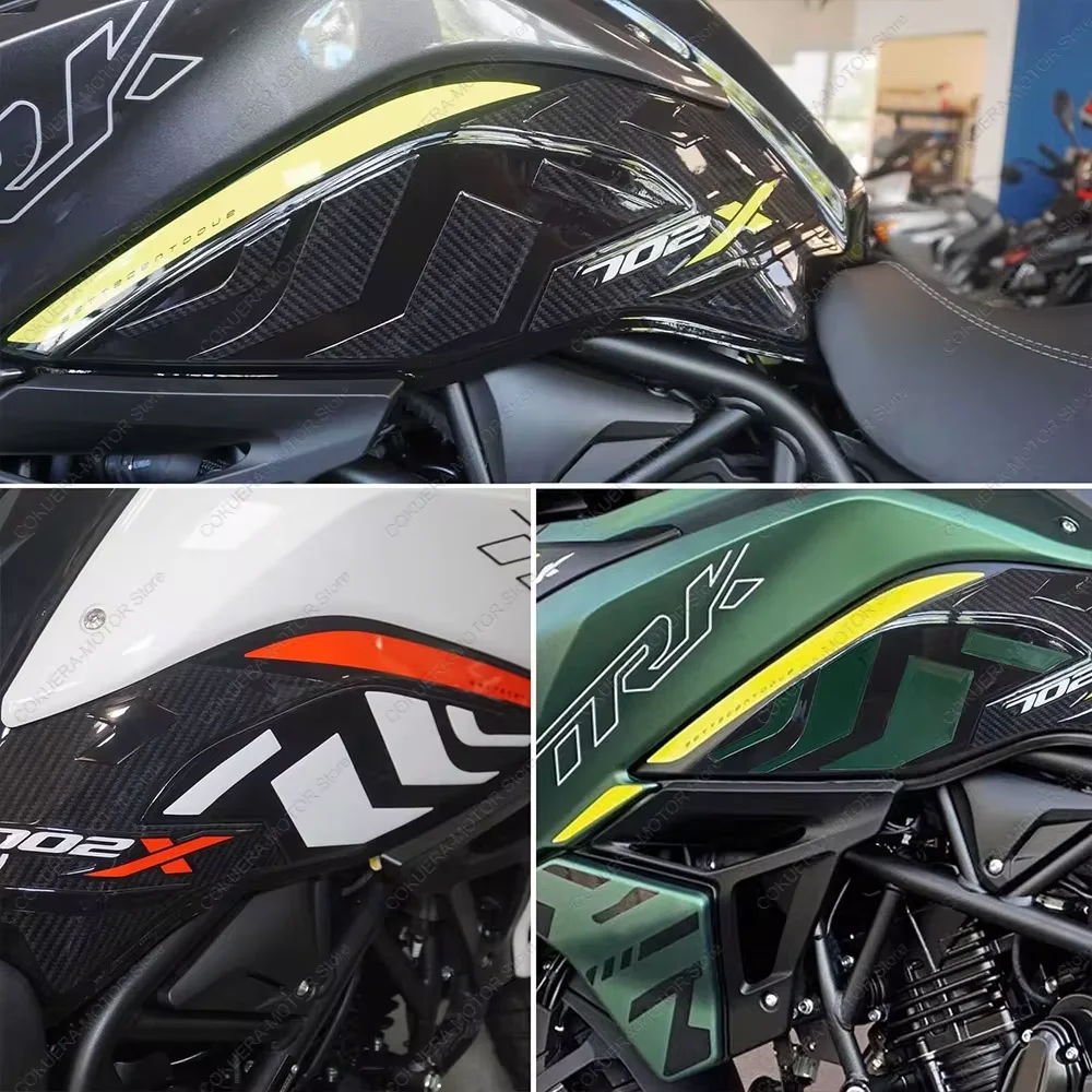 Untuk Benelli TRK 702X 3D Gel Epoxy stiker aksesori motor menangani penjaga stiker 702X 2023 Kit Tank Pad