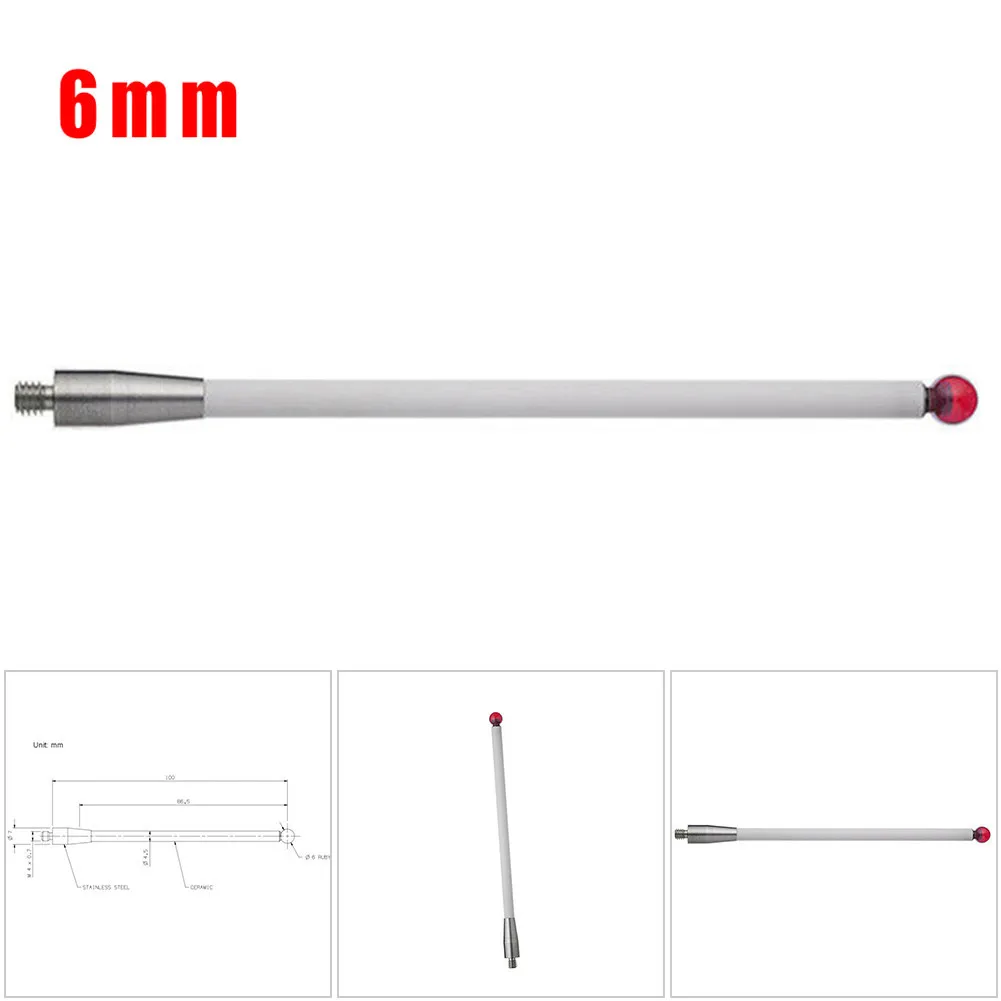 

CMM Touch Probe Stylus 6mm Ball CNC Probe Tip Ceramic Shaft A-5000-3712 Power Tool Parts Accessories