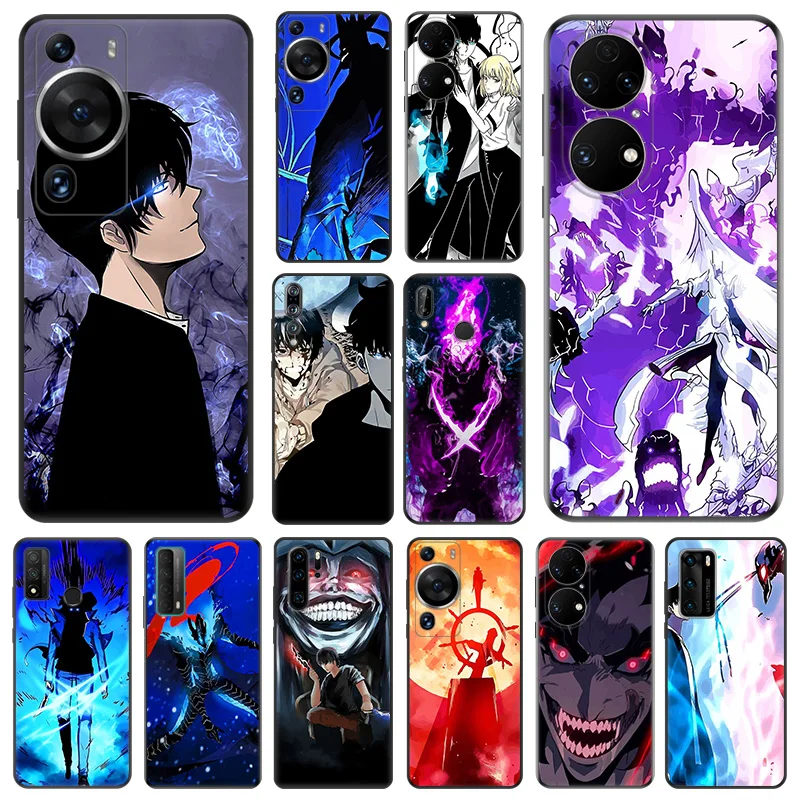 Matte Soft Phone Case for Honor X7 b X8 X9 X6 a 90 70 8X Magic5 Solo Levelling Comics Huawei P40 P30 P20 P Smart Black Cover