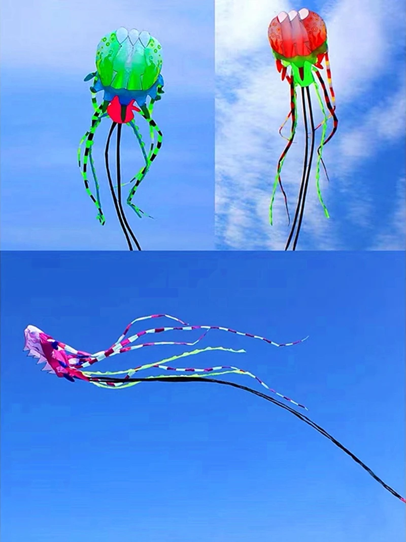 10m Kwallenvlieger zachte vlieger voor volwassenen vliegers nylon ripstop stof octopus vlieger grote windvliegers trilobieten vliegers fabriek