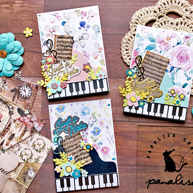 Panalisacraft Instrument Music Piano Cutting Dies Stencils DIY Scrapbooking/album Decorative Embossing DIY Paper Craft Cards