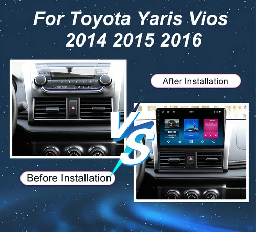 Imagen 2 del producto Android Radio de coche estéreo GPS navegación para Toyota Yaris Vios 2014 2015 2016 Auto Multimidia Player inalámbrico Carplay 4G 2din DVD