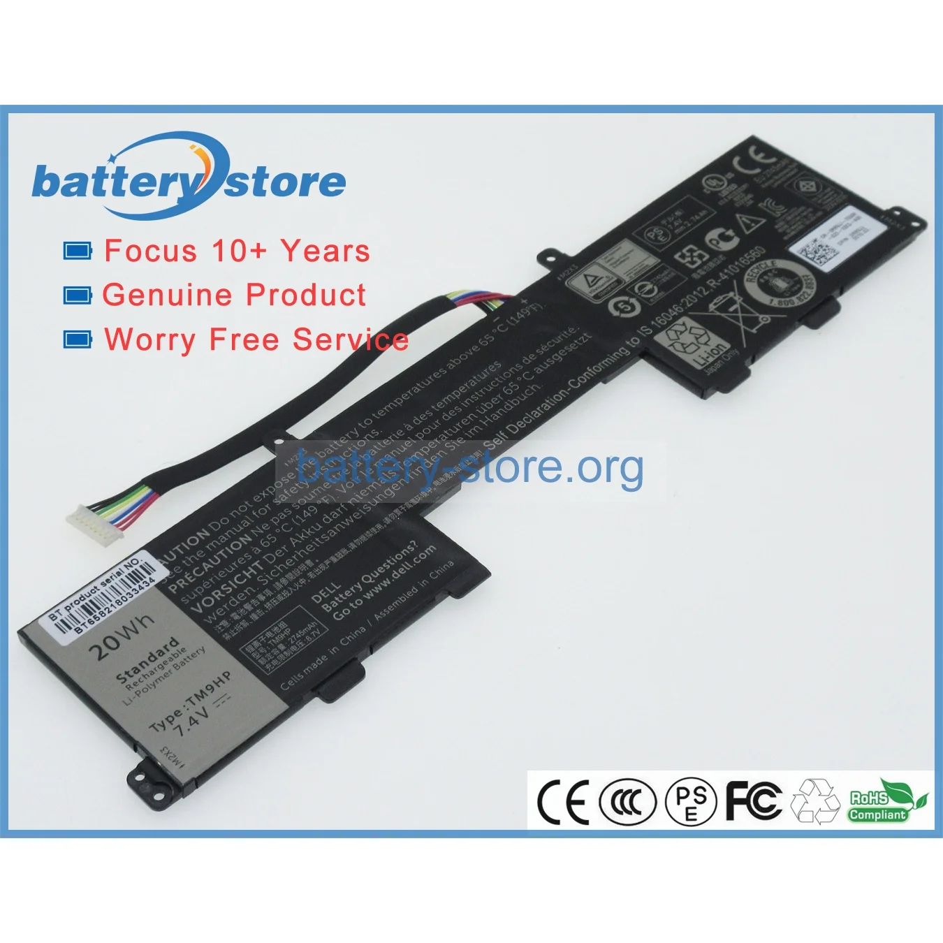 Genuine original laptop batteries for FRVYX,TM9HP,0J84W0,8K1VJ,J84W0,0R89JJ,2ICP4/55/81, 13 7350,13 7350 Keyboard Dock,7.4V