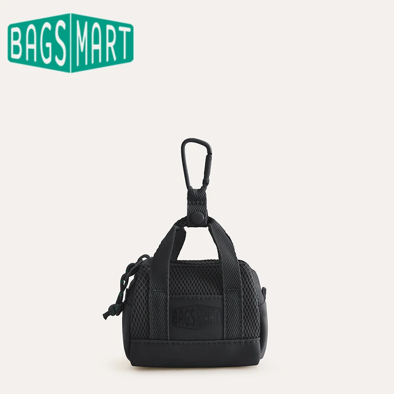 

Чехол-футляр BAGSMART для AirPods с брелоком, мини-сумка с карабином, съемный ремешок через плечо, портативный, для Pro 1 2 3