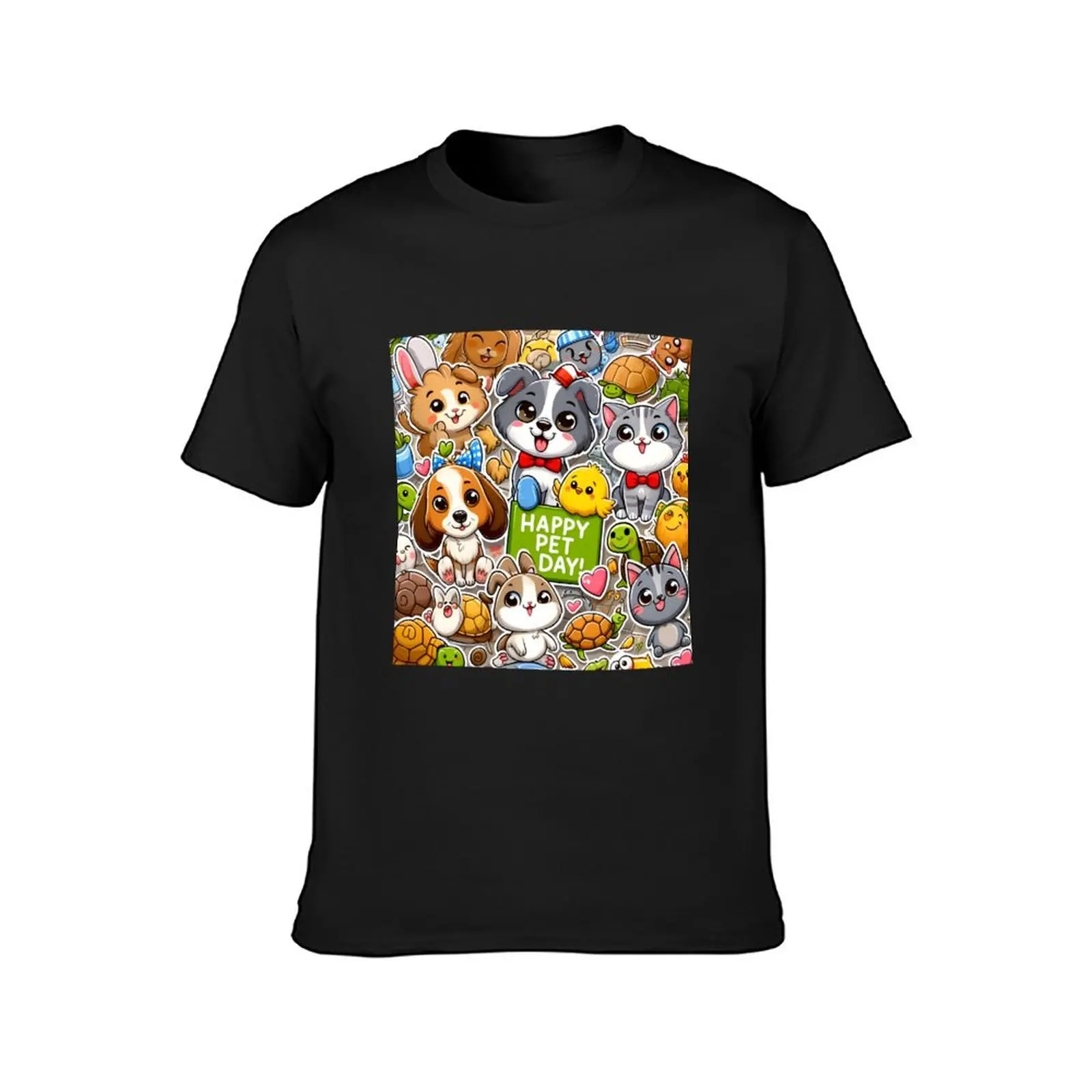 Pawsome Joy: National Pet Day Extravaganza T-Shirt tops summer top men clothings