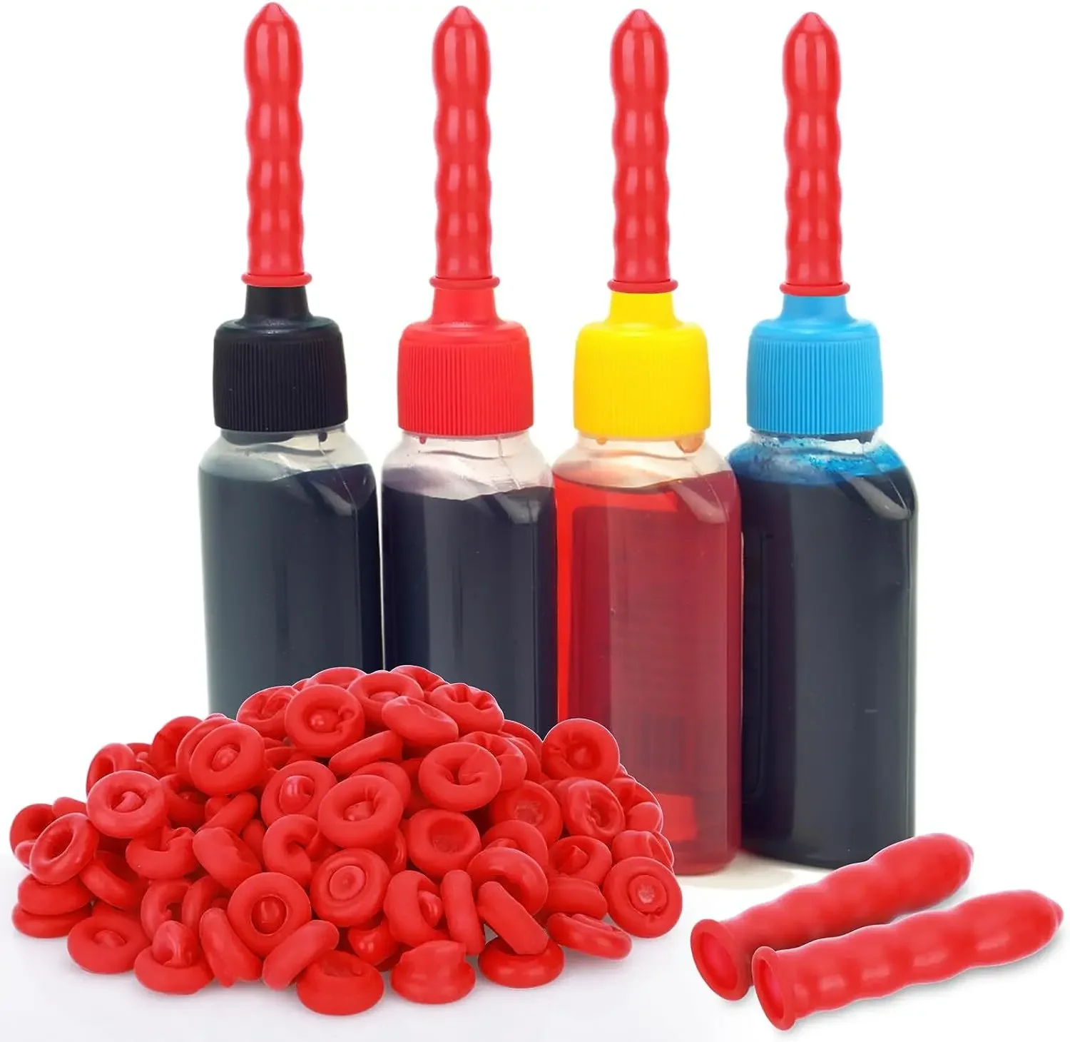 10PCS Kalefateren Cap Rode Kalefateren Besparing Cap Kalefateren Sealer Saver Open Breeuwen Buis Voor Afdichting En Behoud