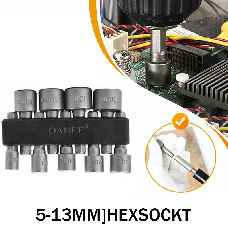 Hexagonal handle wind screwdriver socket head 9/14 piece set, metric and imperial electric drill screwdriver 6 35mm configuratio