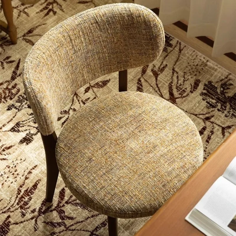 Medieval style solid wood dining chair light luxury designer modern cafe restaurant