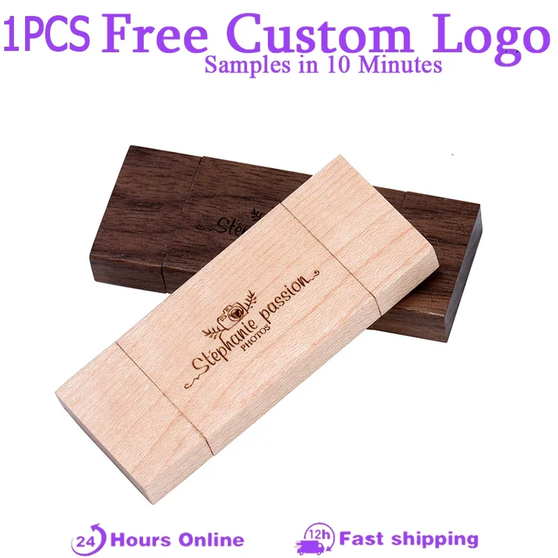 

Wooden OTG Pendrive 64GB 1PCS Free Custom Logo USB Flash Drive 32GB Wedding Gifts Pen Drive 16GB Walnut Wooden Memory Stick 8GB