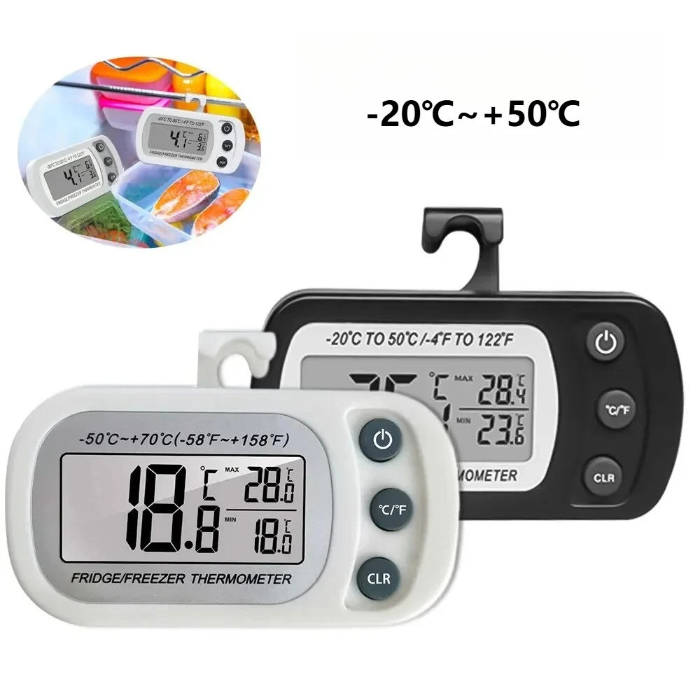 NEW Fridge Thermometer With Hook Anti-Humidity Refrigerator Freezer Electric LCD Display Digital Thermometer Temperature Monitor