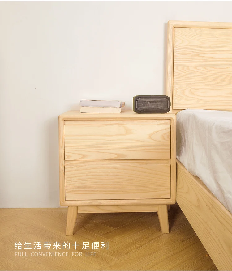 The product can be customized.Customized all solid wood, North American white wax wood bed top cabinet, storage