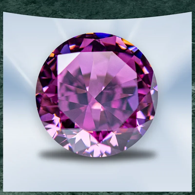 

Q-Cubic Zirconia Crushed Ice Cut No Certificate Round Shape Purple Pomegranate Color Charms Bead Jewelry Making Bracelet Materia