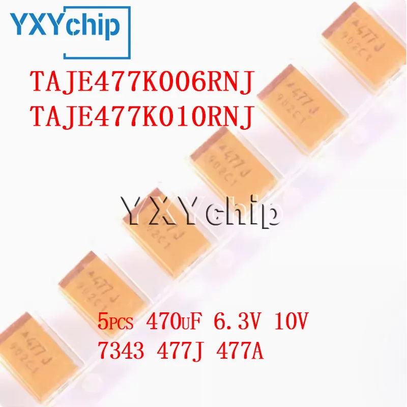 

5pcs 470uf 6.3v 10v 7343 Type E Smd Tantalum Capacitor Taje477k006rnj Taje477k010rnj 477j 477a New Original