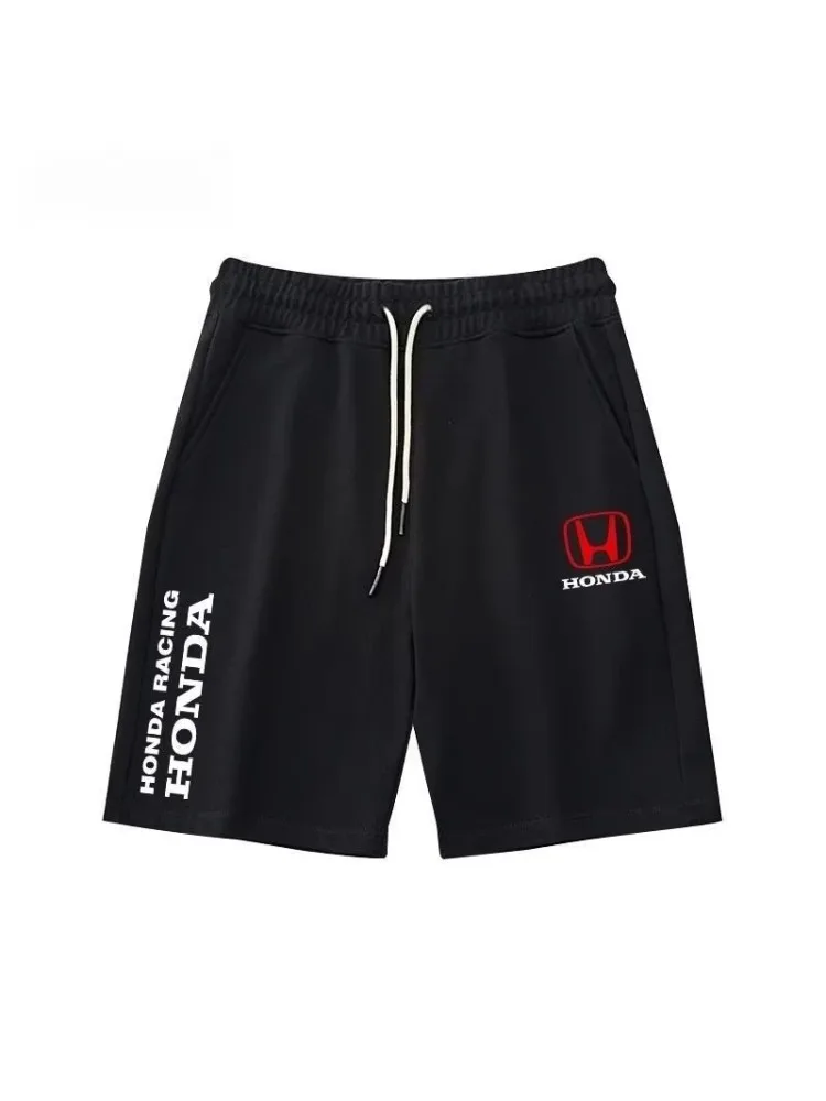AliExpress 2025 Summer New Cycling Sweatpants Trendy Sweatpants Honda Men's and Women's Shorts Motorcycle Enthusiasts Five-point Shorts HRC