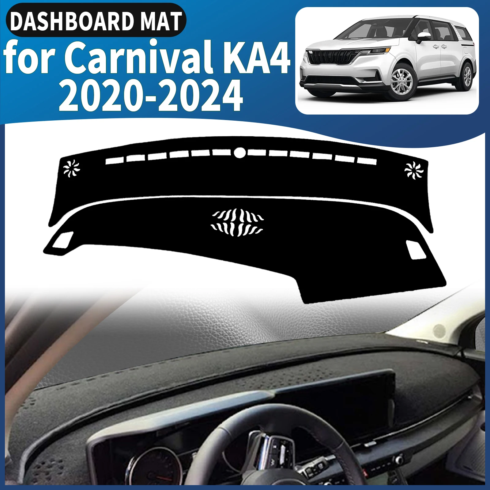 

for Carnival KA4 2024 2023 2022-2020 Dashboard Cover Mat Sunshade Anti‑Slip Dash Carpet Protector Interior Parts Accessories