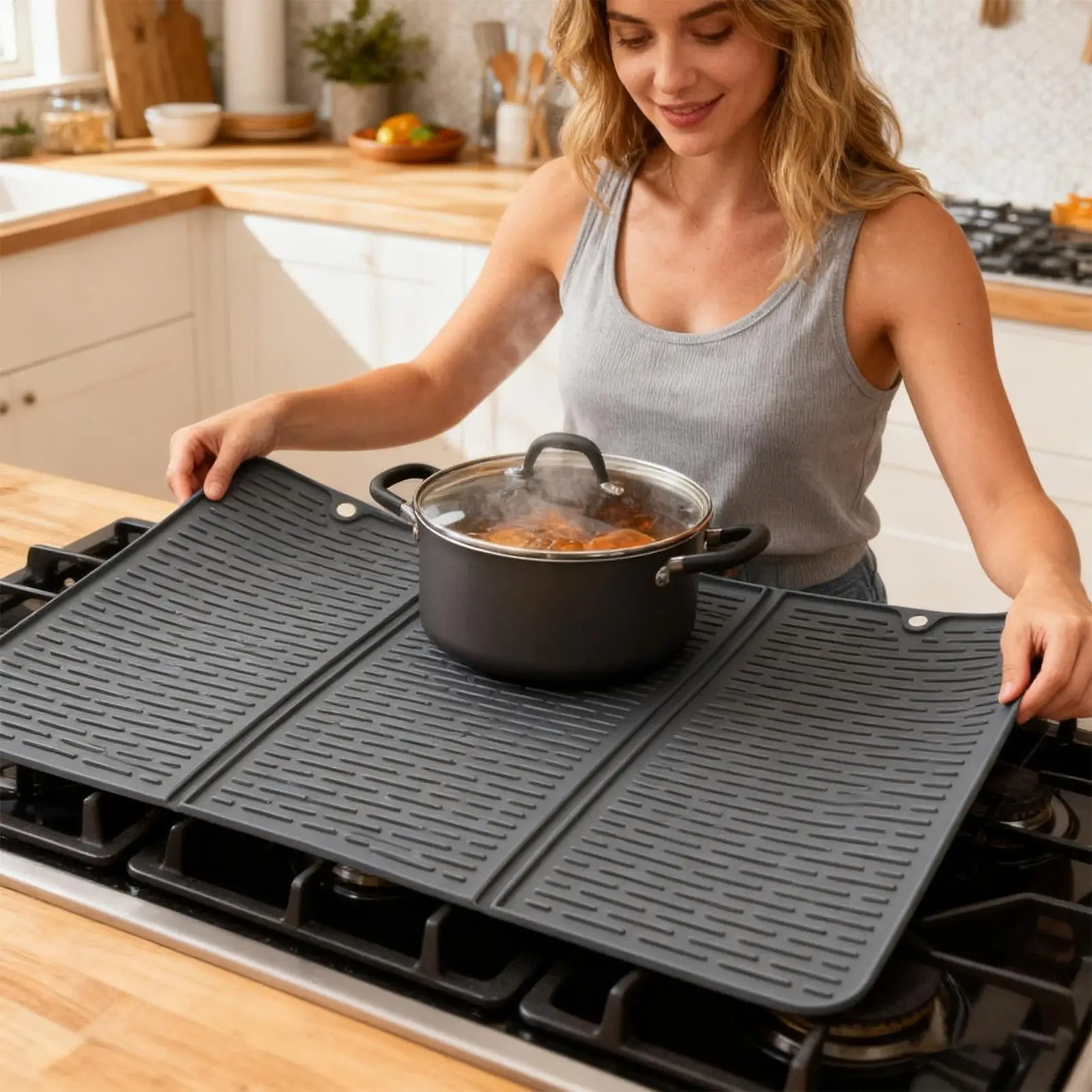 

Induction Cooker Covers Top Stove Protector Non-Slip Stove Covers Anti-Scratch Kitchen Induction Cooker Mat drain Kitchen Gadget