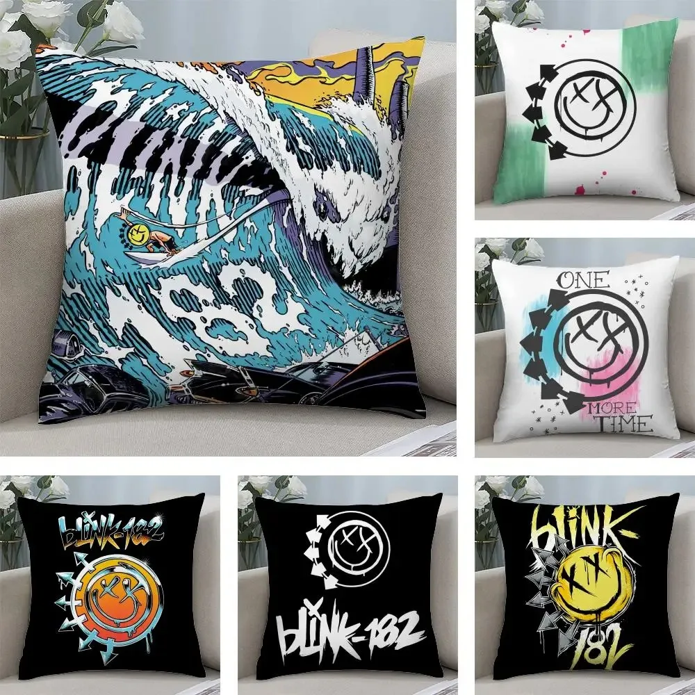 1 Blink 182 Rock Band Throw Pillow Cover Double Sided 2D Print Soft Linen Pillow Cover Bedroom Living Room Couch Decor Punk Gift