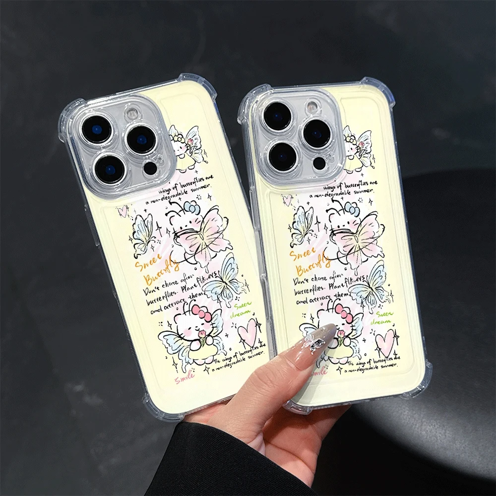 Custodia per telefono trasparente Hello Kitty per IPhone15 Pro Max IPhone 16/15/14/13/12/11/x/xs/xs Max Custodie per telefoni per ragazze Sanrio Kawaii Toys