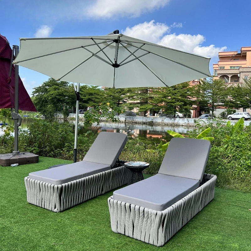 

Outdoor beach seaside swimming pool leisure bed outdoor garden courtyard waterproof sunscreen handmade rope weaving