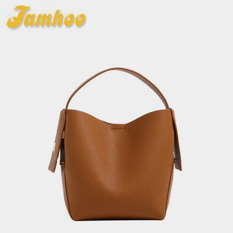 

Jamhoo Bucket Shoulder Side Bags For Women 2024 Female Designers Trend Small Leather Crossbody Bag Handbags and Purses bolas