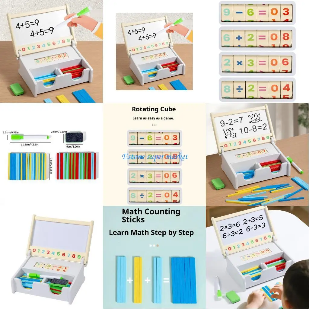 090B Multifunctioneel houten bord voor vroeg leren voor het oefenen cijfers, artistieke expressie en nette opslag, 3 jaar en