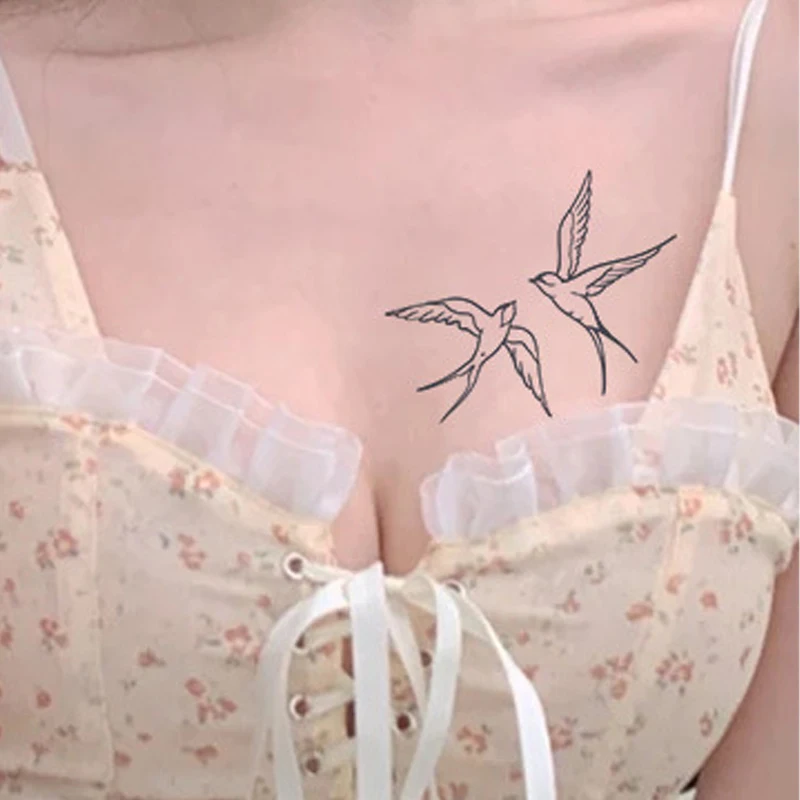 Bird Break Through Barriers Tatouages sans engagement Tatouages semi-permanents à base de plantes Autocollants d'art pour bras et corps pour hommes et femmes