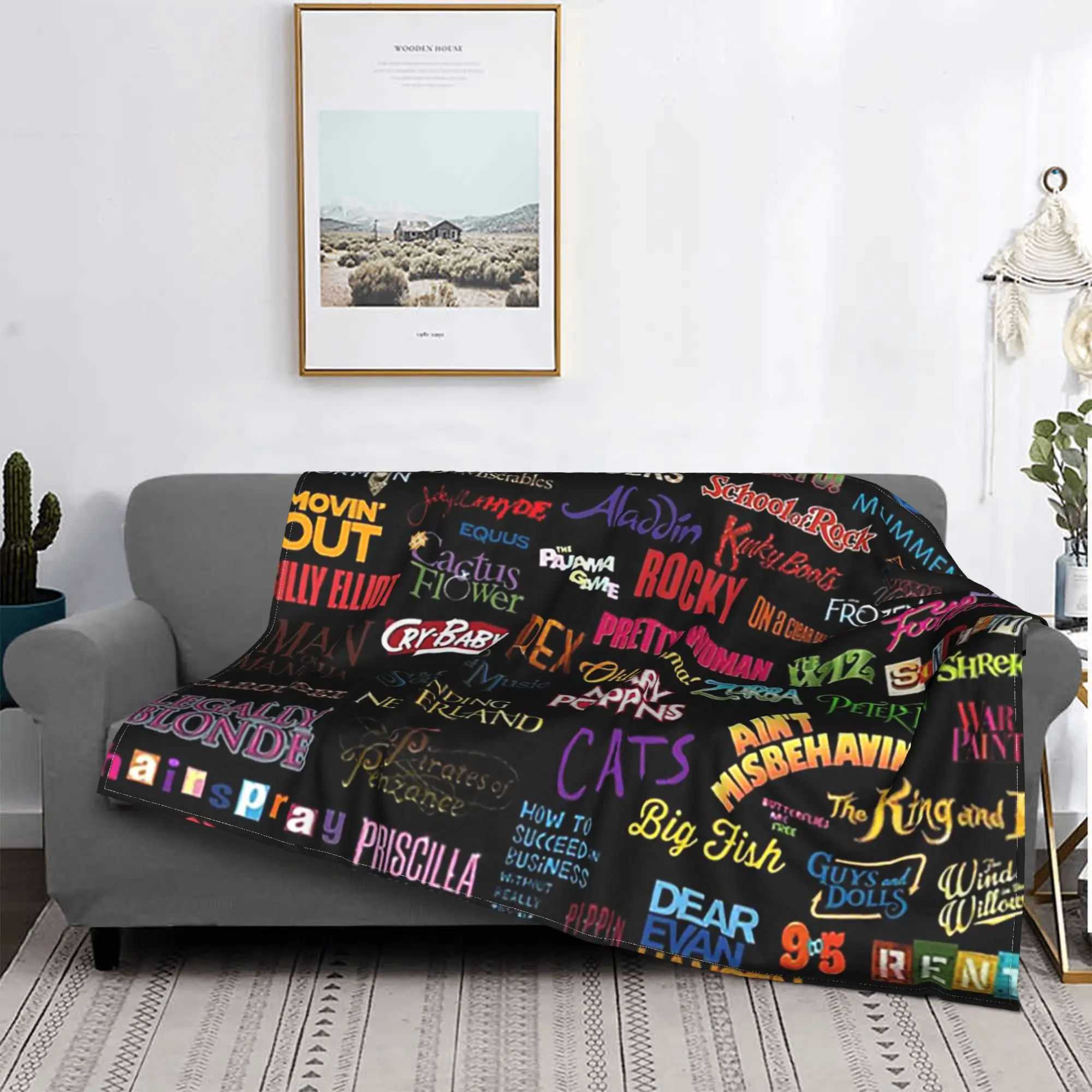 

Broadway Musicals Blanket Portable Fleece Sofa Throw Blanket for Home Bedroom Office Throws Bedspread Quilt