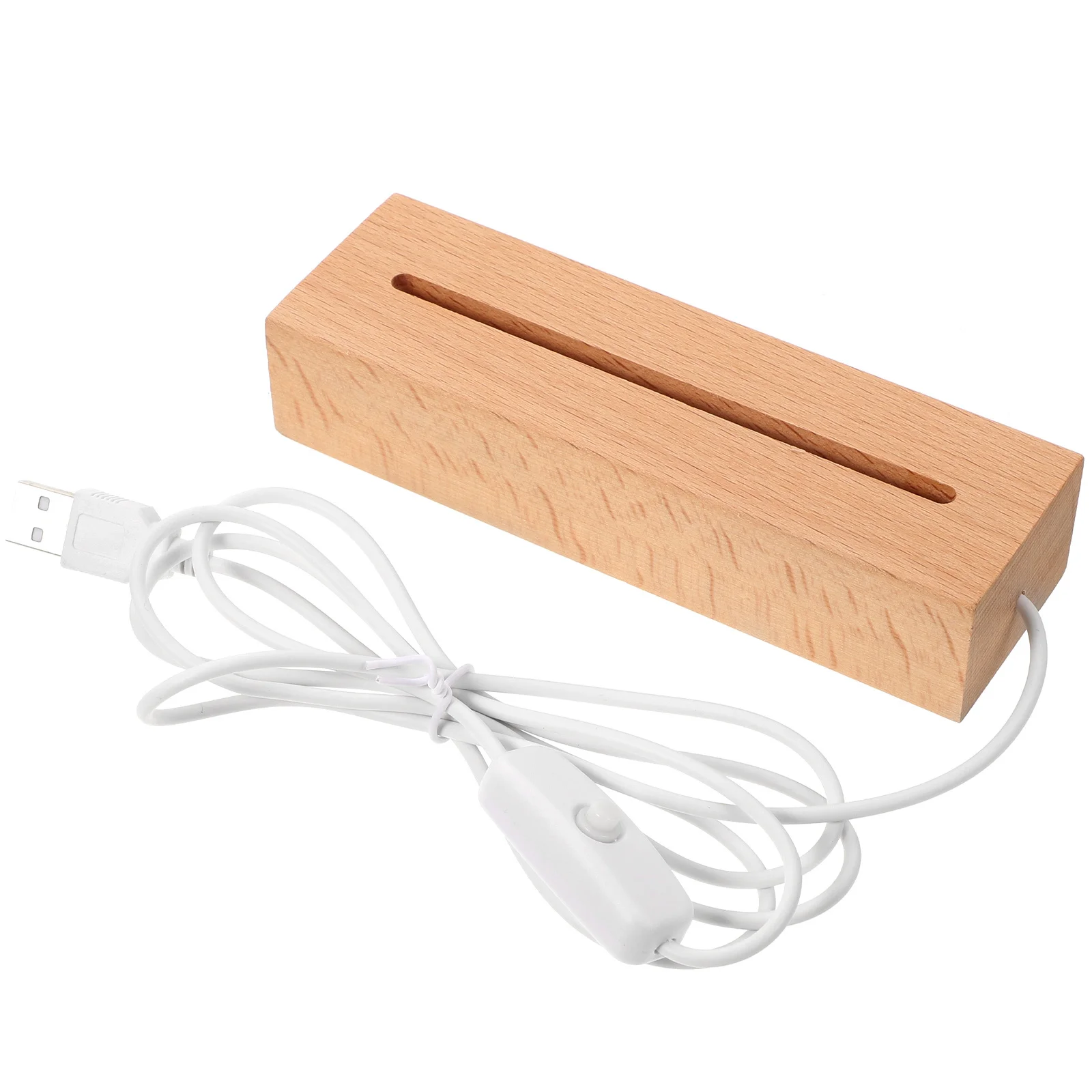 ليلة خشبية مع USB الخشب Nigh قاعدة واجهة ضوء دافئ Led عرض موقف لقاعدة عرض ضوء الخشب للديكور الكريستال #1