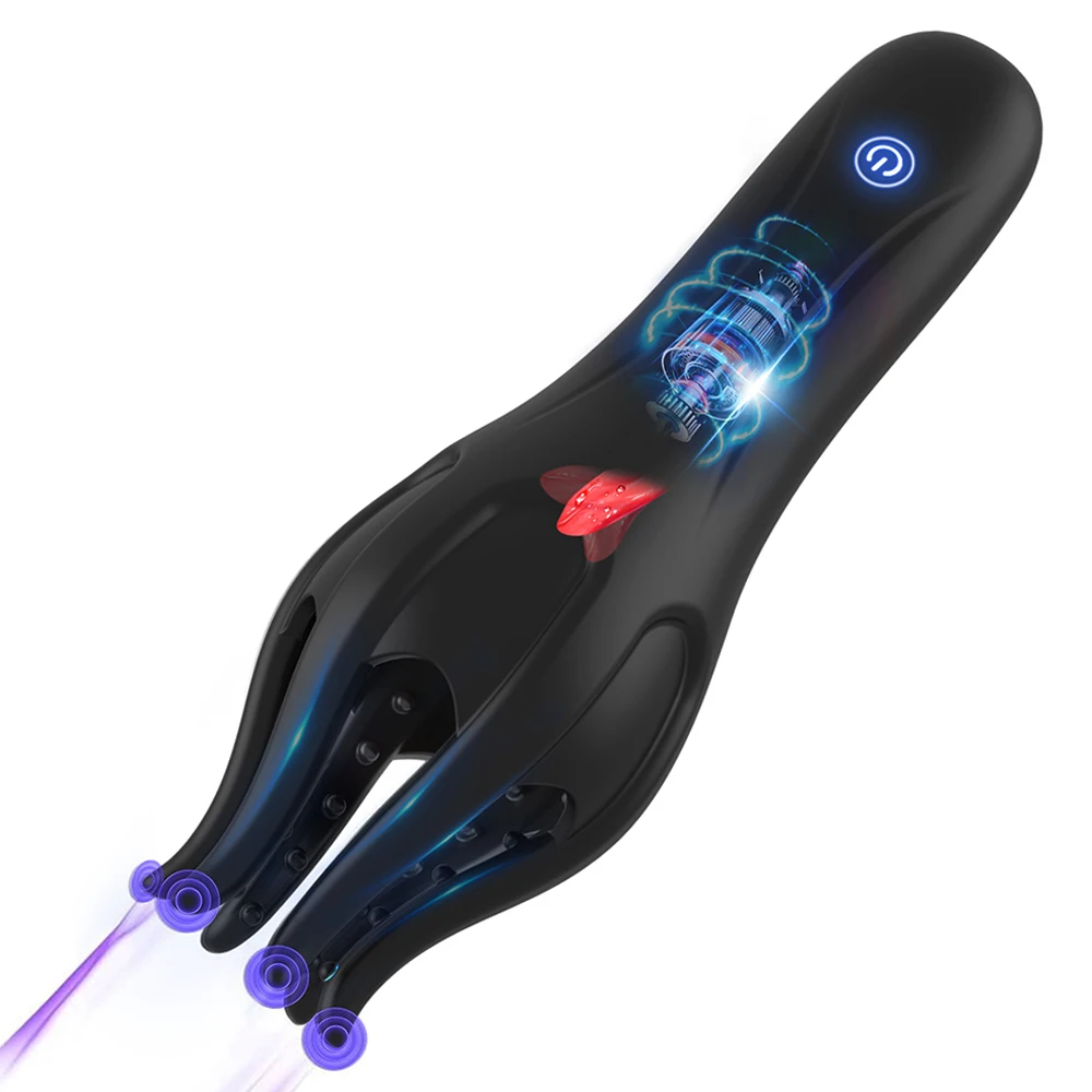 Glans Trainer for Men Powerful Vibrating Penis G Spot Masturbator Soft Fingertip Prolong Endurance Massage Vibrator Erotic Toys